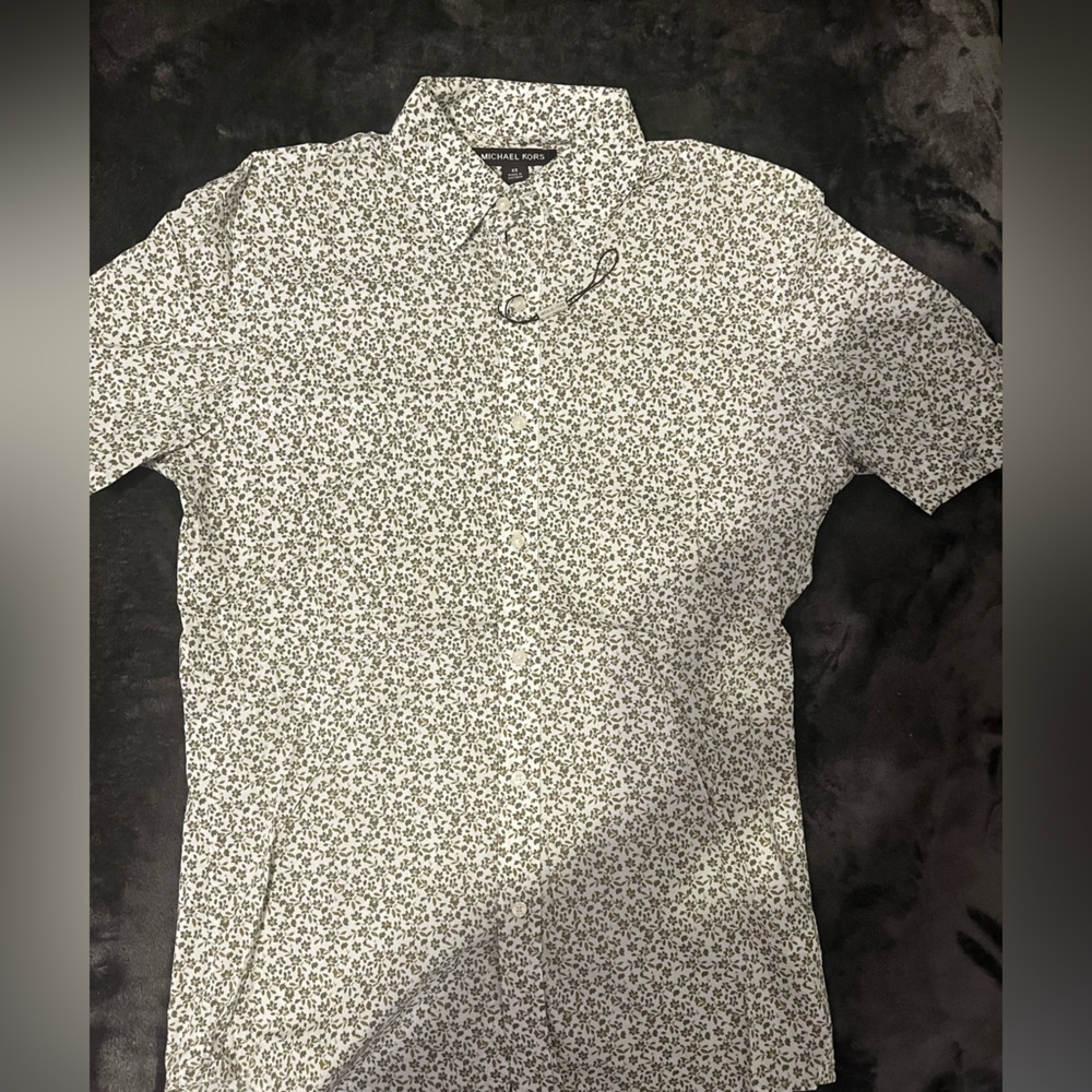 White/Green Men’s shirt Sleeve Michael Kors Shirt